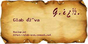 Glab Éva névjegykártya